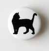 Snap-on button Cat  silhouette - 2