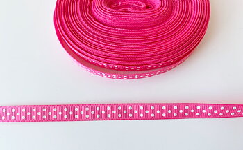 Printed ribbon polkadots on cherry 10mm