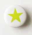 Snap-on button Lime star on white - 2