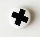 Snap-on button Black X - 4