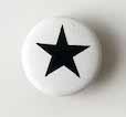 Snap-on button Black star on white - 10