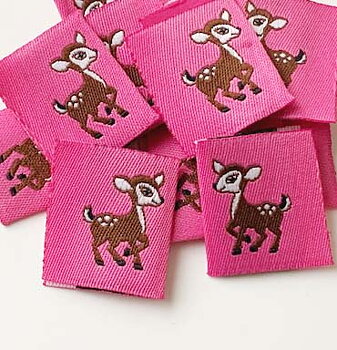 Woven folded label Bambi