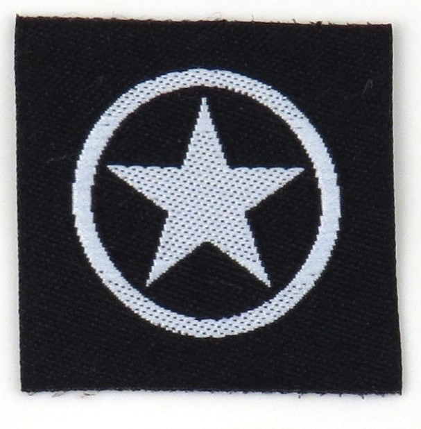 Vävd enkel lapp Stjärna på svart - 2