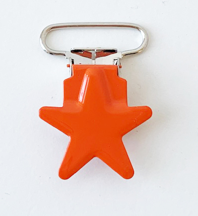 Nappclips stjärnformat mörk orange