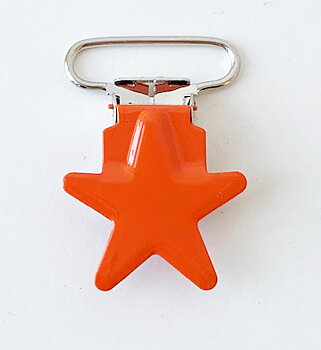 Nappclips stjärnformat mörk orange