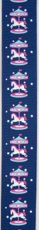 Printed ribbon Carousel horse 22mm