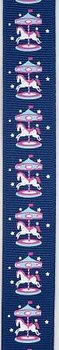 Printed ribbon Carousel horse 22mm