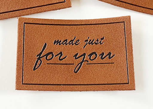 Letherlabel brown Made just for you - 3