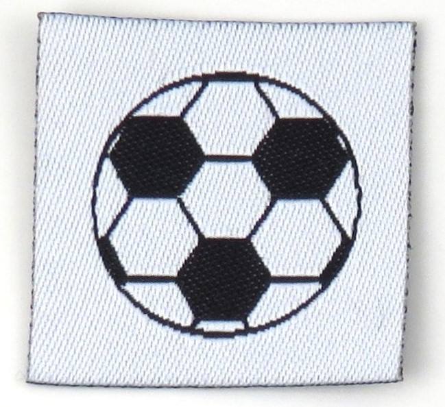 Woven straightcut label Football - 2