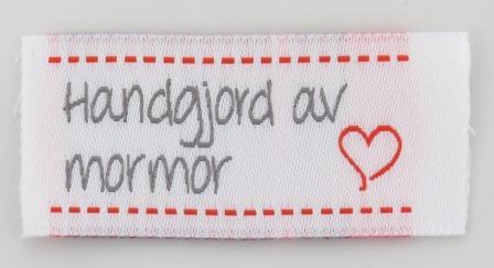Vävd enkel lapp Handgjord av mormor vit