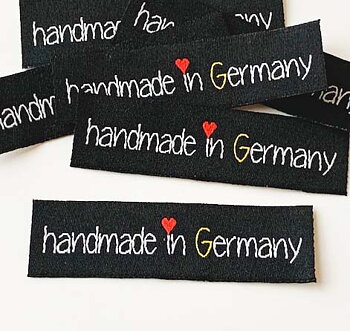 Woven straightcut label Handmade in Germany