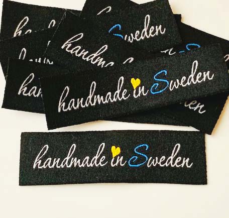Woven straightcut label Handmade in Sweden