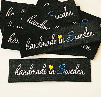 Woven straightcut label Handmade in Sweden