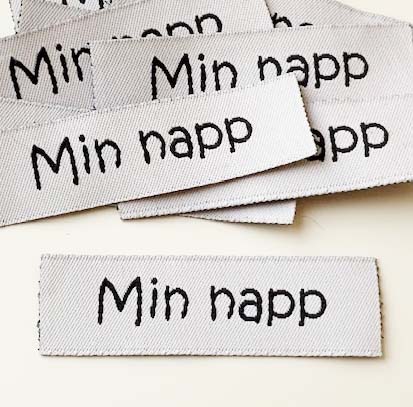Vävd enkel lapp Min napp