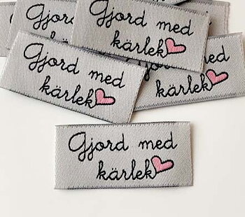 Woven straightcut label Gjord med kärlek