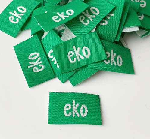 Woven straightcut label Eko