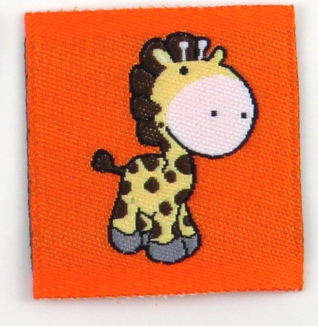 Woven straightcut label Giraffe - 2