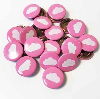 Snap-on button Cloud on pink