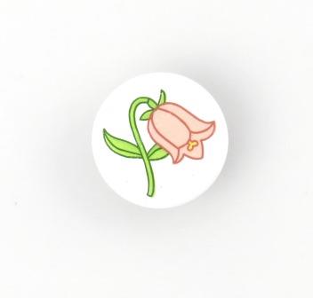 Snap-on button Floral clock pink - 2