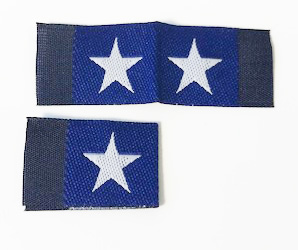 Woven folded label Navy with white star - 2