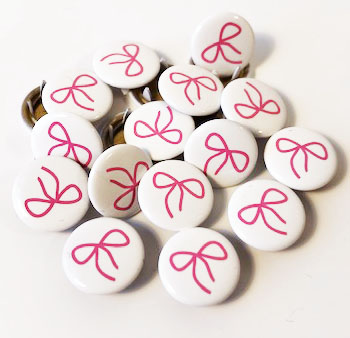Snap-on button Bow pink