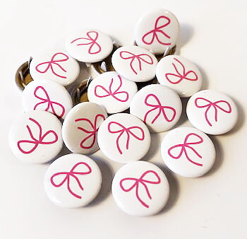 Snap-on button Bow pink