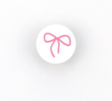 Snap-on button Bow pink - 2
