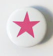 Snap-on button Pink star on white - 2