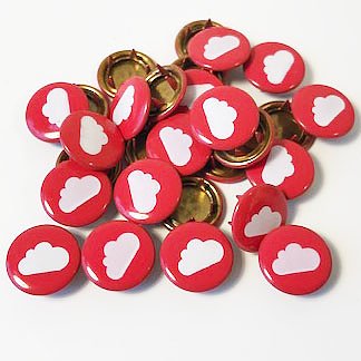 Snap-on button Cloud on red