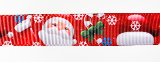 Printed ribbon santa  22mm