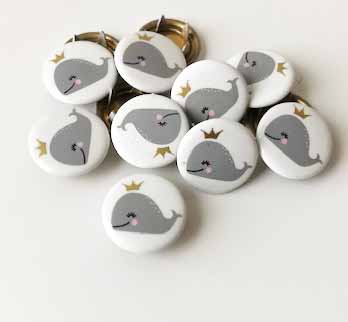 Snap-on button Whale