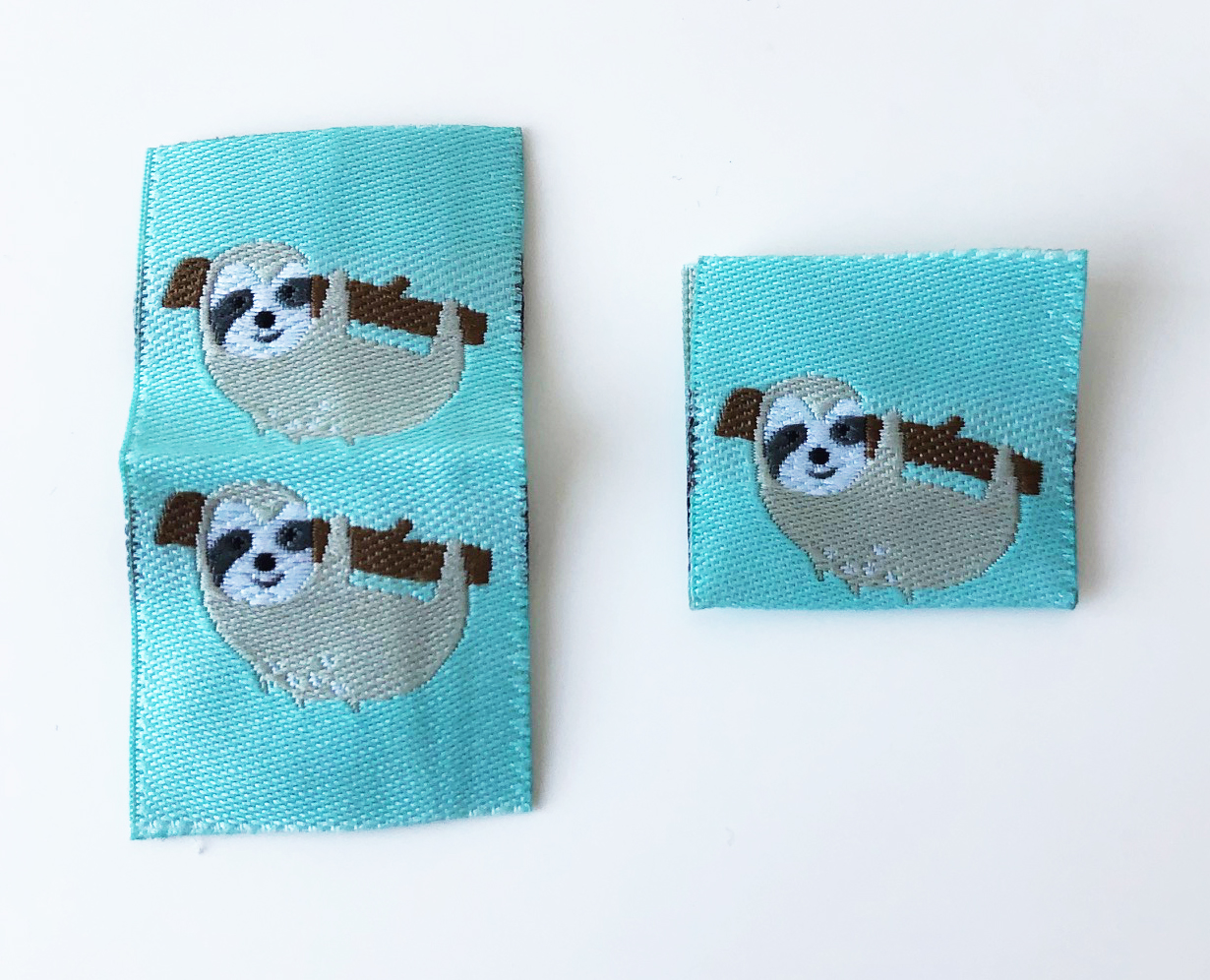 Woven folded label Sloth - 2
