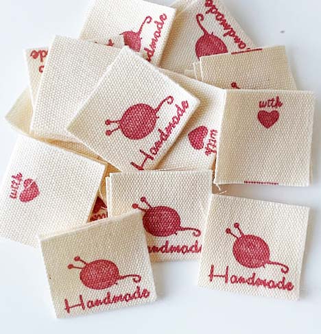 Tryckt bomulls lapp, vikt handmade garnnystan vinröd