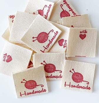 Tryckt bomulls lapp, vikt handmade garnnystan vinröd