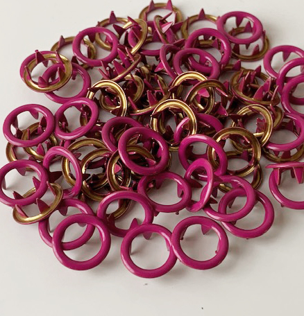 Snap-on button ring Fushia