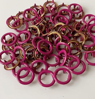 Snap-on button ring Fushia