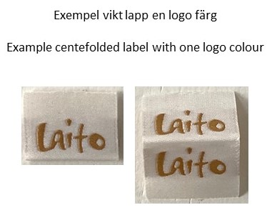 Vikt namnlapp egen design mall G-K 1 färg på loggan 1000st - 2