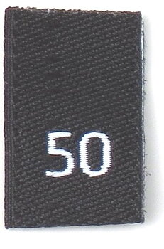 Black woven folded sizelabel  50
