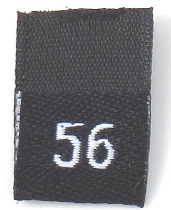 Black woven folded sizelabel  56