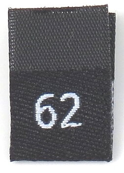 Black woven folded sizelabel  62