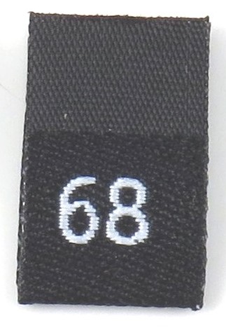 Black woven folded sizelabel  68