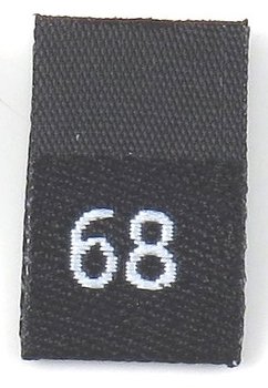Black woven folded sizelabel  68