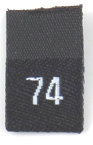 Black woven folded sizelabel  74