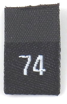 Black woven folded sizelabel  74