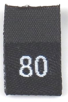 Black woven folded sizelabel  80