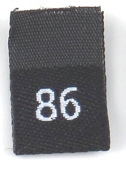 Black woven folded sizelabel  86