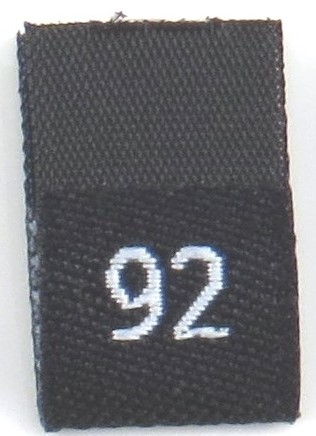 Black woven folded sizelabel  92