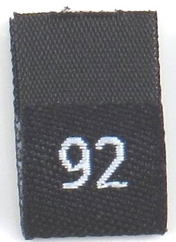 Black woven folded sizelabel  92