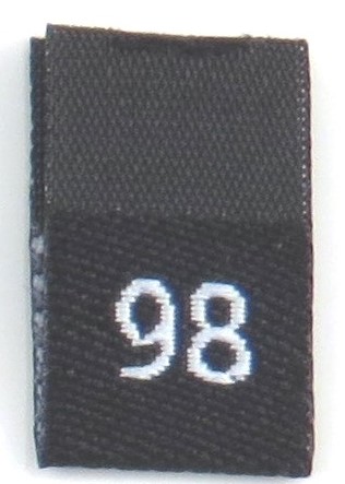 Black woven folded sizelabel  98