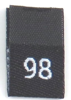 Black woven folded sizelabel  98